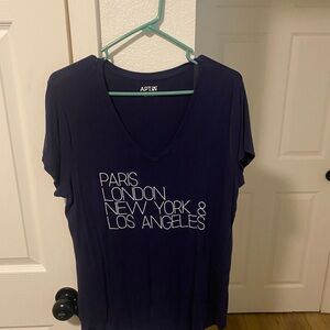 Apt. 9 Deep Blue V-Neck Tee